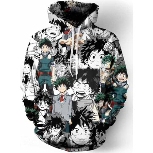 My Hero Academia Funny Anime Hoodies Sweatshirt Autumn Harajuku Men/Women Cartoon Boku No Hero School uniform College clothing