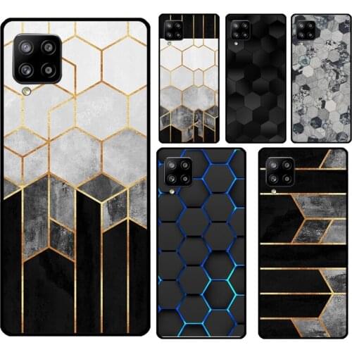 Charcoal Hexagons Soft Case For Samsung A52 A12 A32 A42 A72 A31 A41 A51 A71 A21S A20e A02S A10 A20S A40 A50 A70