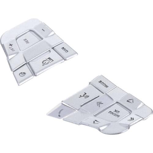 Steering Wheel Button Decal Steering Wheel Buttons Stickers Silver /Set for Auto Modification