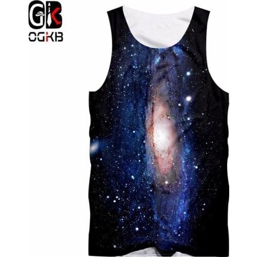 OGKB Man Clothes 2018 Casual Tanktop Men/Womens 3D Print Nebula Star Tank Top Unisex Bodybuilding Fitness Sleeveless Tee Shirts