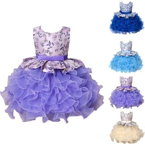 1-6 Year Kids Girls Princess Dress Evening Party Wedding Birthday Tulle Tutu Dresses Baby Girl Clothes Summer Long Dress