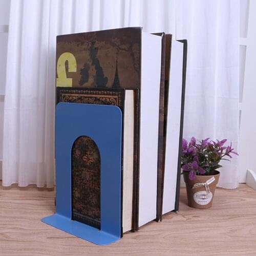 Simple Style Metal Bookends Iron Support Holder Nonskid Desk Stands For Books