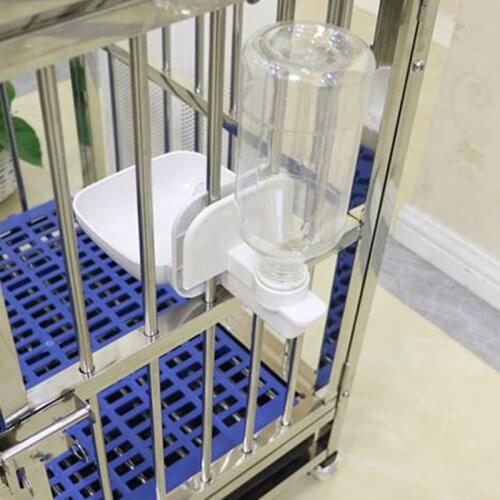 Water Feeder Cat Dog Cage Hanging Water Dispenser Device for Pet 450ML Pet Parrots Birds Drinker Pigeon Rabbit Drinking Bowl