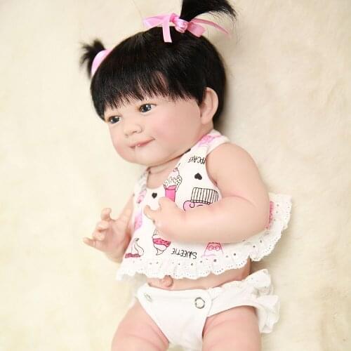 Full Silicone Vinyl bebe reborn alive real baby Doll Realistic Girl newborn babies Dolls 14 Inch 35 cm