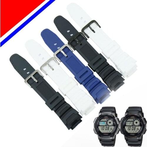 Watch Accessories Band For Casio AE-1200w AQ-S810W SGW-400H SGW-300 Rubber Silicone Watch Strap Men Lady Watch Bracelet Chain