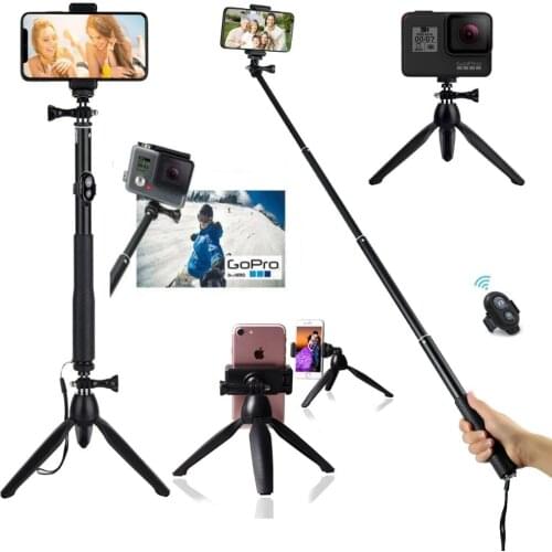Bluetooth Selfie Stick Tripod Mini Extendable 3 in 1 Aluminum Selfie Stick with Wireless Remote and Tripod for 11/11 Pro/XS Max