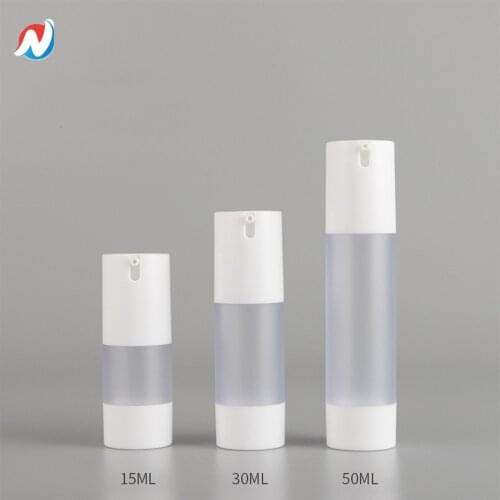 SHEENIRS 3pcs 15ml 30ml 50ml Empty Frosted Airless Pump Bottles Travel Lotion Pump Containers Airless Lotion Dispenser Bottle