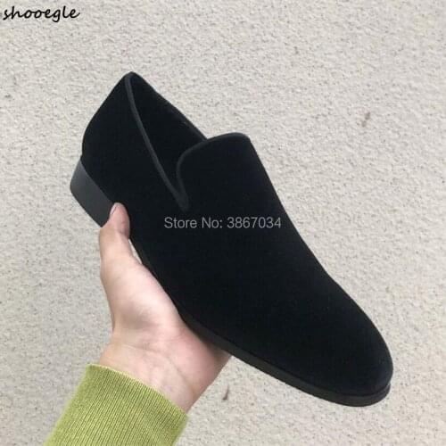 SHOOEGLE New Men Business Work Shoes Plain Leather Loafers Comfortable Flats Slip-on Simple Shoes Smoking Shoes Men Top Quality