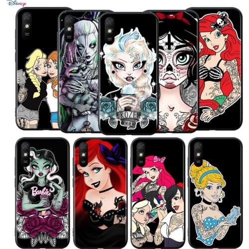 Silicone Cover Tattoo Cartoon Princess For Xiaomi Redmi 9T 9 9C 9A 9AT 9i 8 8A 7 6 Pro 7A 6A 5 5A 4X Plus Phone Case