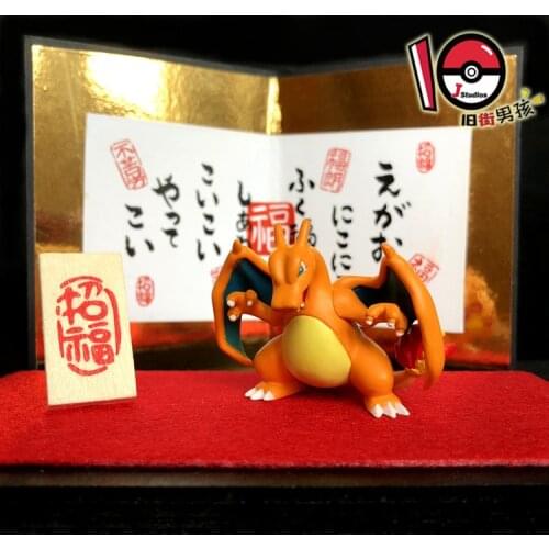 TAKARA TOMY Genuine Pokemon Charizard Cyndaquil Charmander Chikorita Mew Venusaur Squirtle Ho-Oh Cute Action Figure Model Toys