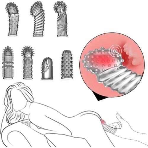 TPE Sex Finger Sleeves Clitoris Vibrator Sex Toys For Woman Stimulator Vagina Strapon Sex Erotic Adults Products For Couples
