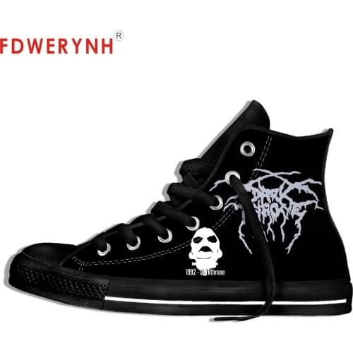 Mens Casual Shoes High Top Canvas Shoes Darkthrone Band Metal Music Fashion Lightweight Breathable Shoes For Women Men