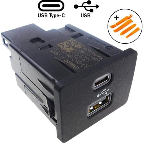 For Ford Apple Carplay SYNC 3 USB + Type-C Dual Interface Module, SYNC 2 Upgrade to SYNC 3 Media Wiring Hub Adapter Plug Interfa