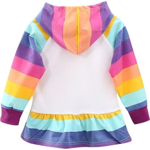 Spring Autumn Child Baby Girl Clothing 1-6Y Long Sleeve Stripe Letter Hoodie Sweatshirt Casual Toddler Outerwear Coat Clothes