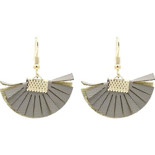 YOSEE Fahion Boho Leather Earrings for women Vintage PU Leather Tassel Dangle Party Stone Statement Bohemian Earrings