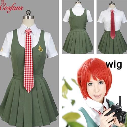 Anime Super Dangan Ronpa 2 Danganronpa Mahiru Koizumi Cosplay Costume School Uniform White Shirt Skirt For Women Costume and wig