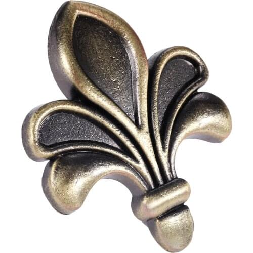 1Pc Vintage Flower Door Handle Zinc Alloy Drawer Single Knob Cupboard Cabinet Pulls Bronzed Furniture Hardware