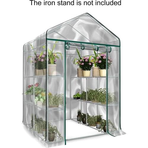 143x73x195cm Garden Cover Folding Transparent Greenhouse Cover 3 Tier PVC Waterproof Growhouse Cover(Without Iron Stand)