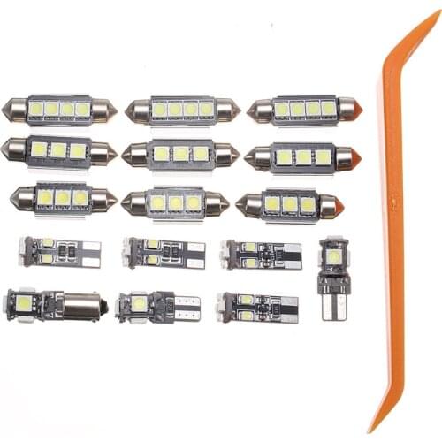 16pcs/Set White Car LED Canbus Interior Lighting Lamp Makeup Mirror light Reading lights Package For VW Passat B6 2006-2010