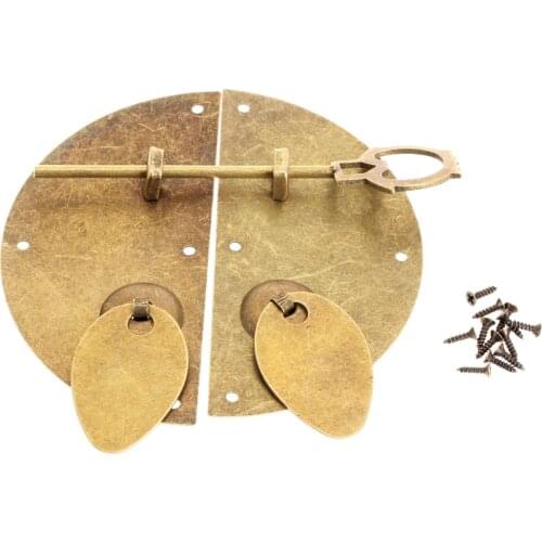 1x Vintage Chinese Ancient Style Antique bronze Door Knocking Cabinet Pull Latch Lock Retro Furniture Hardware