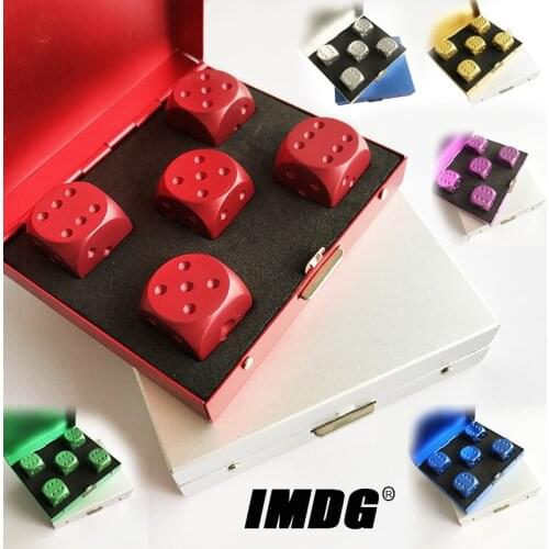 5pcs/set New Metal Dice 16mm Multicolor Round Corner High Quality Boutique Square Box Game Dice