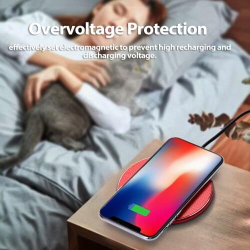 Wireless Charger Circular Wireless Recharger 7.5W/10W Fast Charger QI Standard Compatible W/ IOS Android Foreign body protection