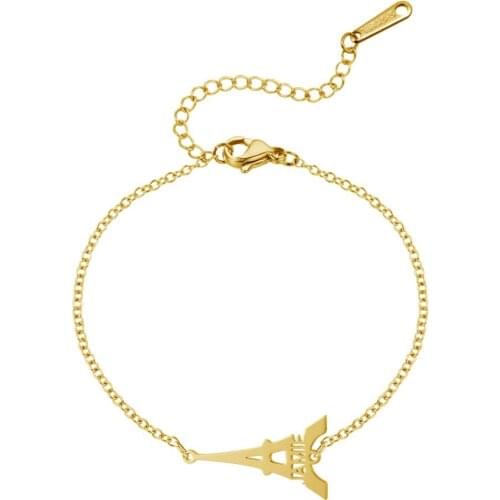 Eiffel Tower Charm Bracelet - Personalized Birthstone & Initial - Paris Themed Jewelry for Women and Girls - Paris France Gift