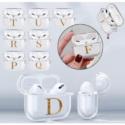 New Earphone Case for Apple Airpods Anti -cratch Letter Letter Protective Case Soft Silicone Transparent Airpods Accessories