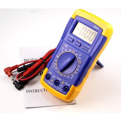 Digital Multimeter with Test Leads, Amp/Ohm/Volt Multi Tester with Resistance Continuity Capacitance Transistor Diode Test