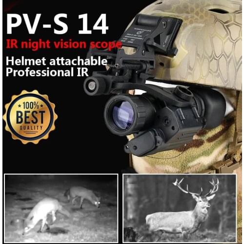 Digital Night Vision, PVS-14 IR Night Vision Monoculars with J-Arm for Helmet, Picatinny Rail Adapter, for Night Patrol Hunting
