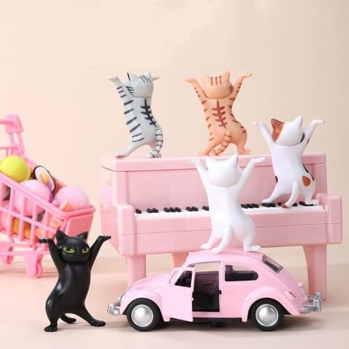 Cartoon Cat Pen Holder Dancing Cat Hand-made Cartoon Enchanting Kitten Toy Doll Ornament Office Ornaments Handmade Display Stand
