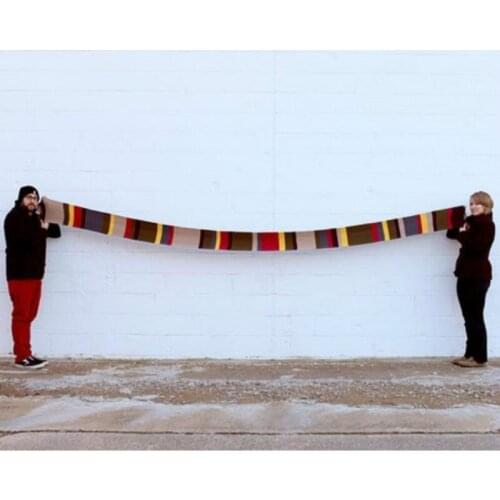 Doctor Who 4th Dr. Thick Warm Knitted Striped Scarf with Tassels Gift 365cm X 23cm