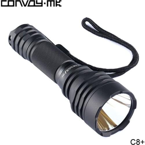 Convoy C8+ Cree XPL SST40 LED 18650 Flashlight 2000 lumen High Power Outdoor Camping Torch Lamp with Copper DTP Board Ar-coated
