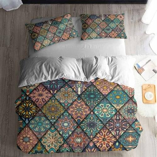 HELENGILI 3D Bedding Set Mandala Print Duvet cover set bedclothes with pillowcase bed set home Textiles