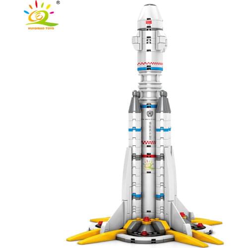 HUIQIBAO 332Pcs Wandering Earth Aerospace Rocket City Space Shuttle Building Blocks Spaceman Astronaut Figures Bricks Toys Kid