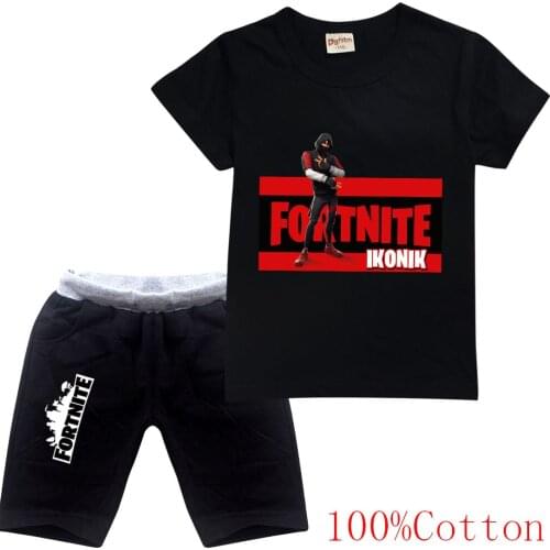 New Fortnite Childrens Clothing Set Short Sleeve T-shirt + Short Pants Summer Spring Funny Kids Girls Boys Cotton Clothes Sets