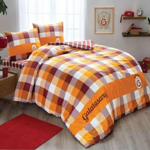 DUVET COVER SET DOUBLE SIZE %100 COTTON FABRIC GALATASARAY FOOTBALL TEAM MADE IN TURKEY