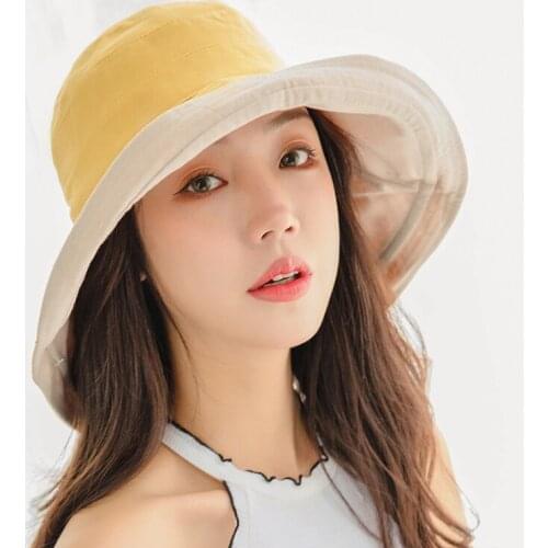 Korean New arrival fashion hat female summer travel sun shade women trend sun hat seaside Sun protection sunscreen beach hat