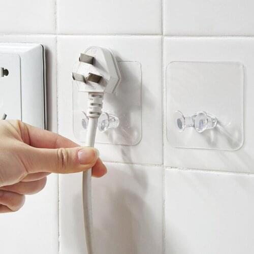 Strong Adhesive Hook Power Plug Socket Hanger Holder Multi-function Wall Wall Sticky Hooks Storage Mounted Self Hooks I7E0