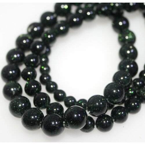 Bulk Wholesale Green Sandstone Natural Stone Round Loose Beads 4 6 8 10 12mm for Jewelry Making Bracelet DIY
