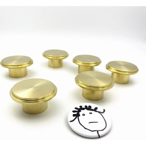 LCH Nordic Style Round Heavy Solid Brass Cabinet Knob Drawer Pull Furniture Handles Mini Brass Knob Clothes Hook Big Round Knob