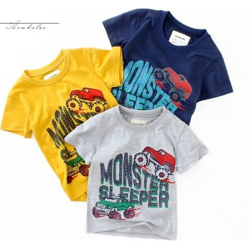 Summer Kids T Shirts Boys Girls Fashion Pullove Cotton Short-sleeved T Shirts Kids Cartoon Print Short Sleeve Childrens Tops