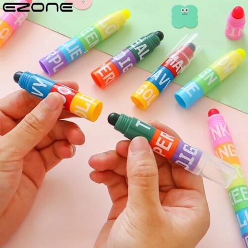EZONE 2pcs 12colors Splicing Highlighter Marker Pen Set Colorful Pen Drawing Crayons Student Stationery Back to School Gift