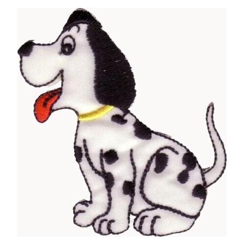 Embroidery Cute Dog Patches Made by Twill with Flat Border and Iron On Backing Custom as Client Design MOQ50pcs Free Shipping