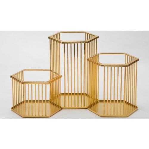 Multipurpose Glossy Gold Iron Rack Metal Stand for Wedding Flower Table Centerpieces Birthday Party Cake Candle Crafts Holder