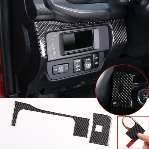 Soft Carbon Fiber Dashboard Side Decorative Trim Fog Light Switch Cover Fit For Toyota Tacoma 2016-2020 Car Interior Accessories
