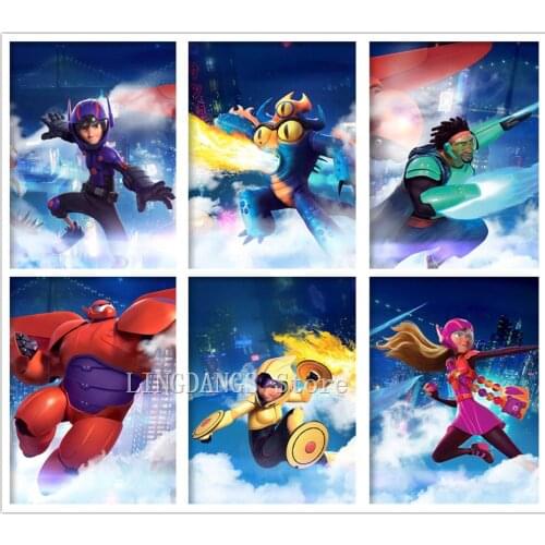 Disney 5d Diy Diamond Painting Big Hero 6 Cartoon Movie Poster Diamond Mosaic Embroidery Cross Stitch Kits Art Home Decor Gift
