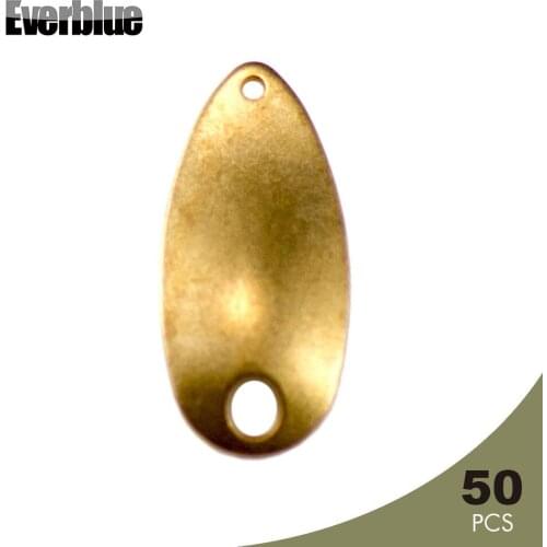 EVERBLUE 50PCS 2.2g Unpainted Brass Casting Metal Spoons For Custom Your Own Fishing Lures Angler’s Tackle Craft Accessories