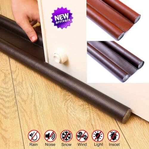 PU Leather Doors Bottom Sealing Strip Weather Stripping Draft Blocker Guard Sound Proof Noise Reduction Under Door Draft Stopper