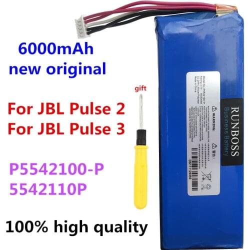 Original 6000mAh P5542100-P 5542110P Speaker Battery for JBL 2017DJ1714 APPULESE 3 Pulse3 Pulse 2 Pulse II PULSE2 PULSE2BLKUS